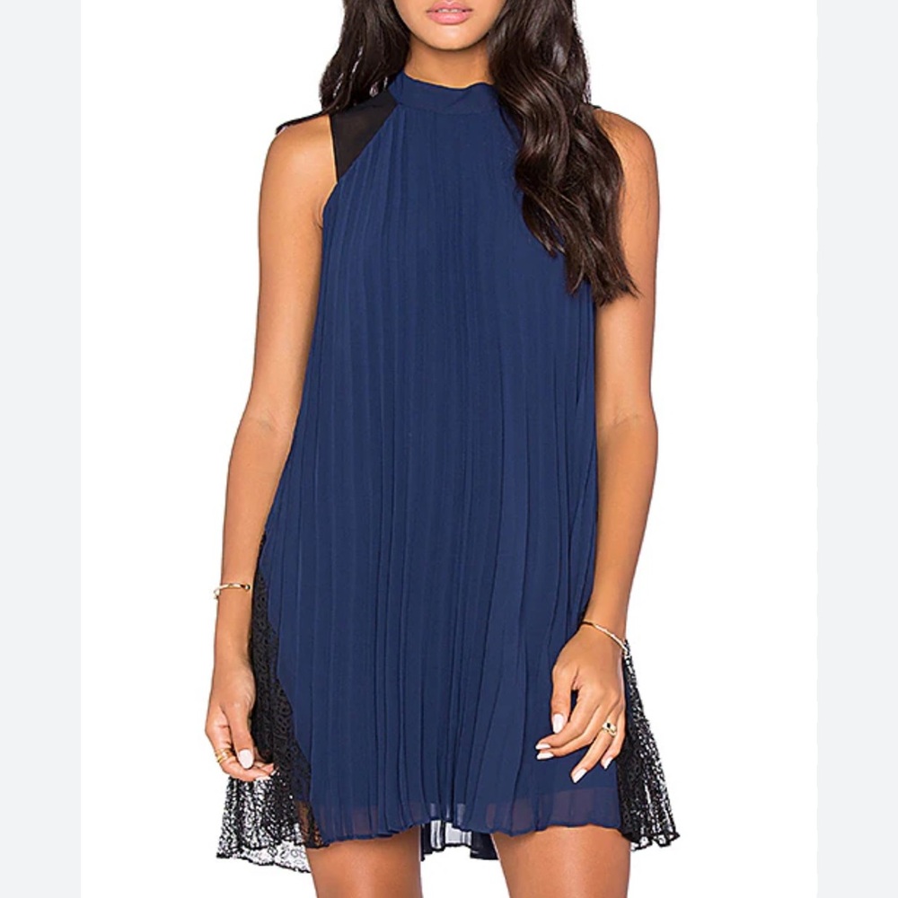 bcbgeneration blue dress | Dresses | Bcbgeneration Pleated Halter Mini Height:100cm cufflink Bec & Bridge Conni ~19” Length